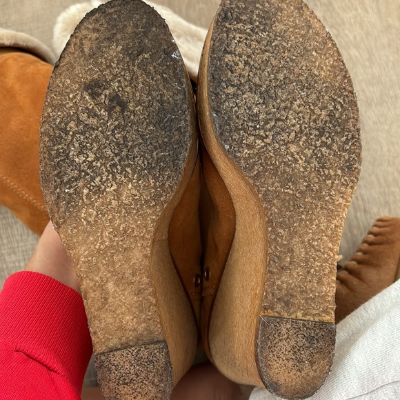 Used- YSL genuine shearling suede wedge boots - Picture 8 of 16